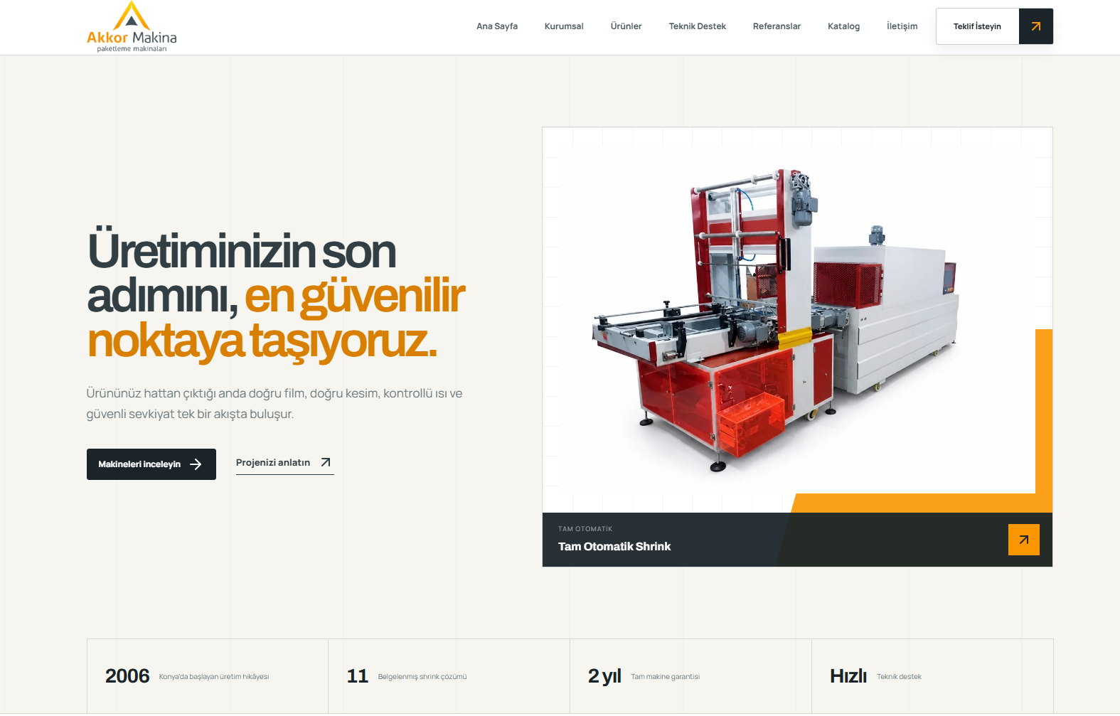 Tam Otomatik Shrink Paketleme Makinesi Satışı